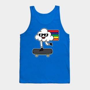 Cool Cloud Riding A Skateboard Tank Top